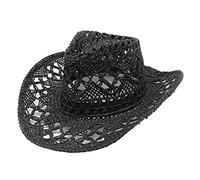 Sombrero de vaquero de verano para mujeres y hombres, sombrero moldeable, sombrero ahuecado, sombrero de sol Good Times Bad Friends, Negro, Talla única