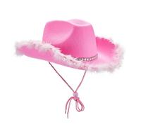 Sombrero de vaquero del Oeste, Sombrero de vaquero occidental for mujer, ala ancha, protección solar, multicolor, eventos al aire libre(Pink)
