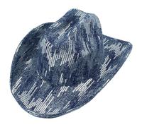 Sombrero de vaquero elegante con lentejuelas genérico con caseta plana de moda y versátil para tus salidas y aventuras al aire libre todo el año, Azul oscuro., Talla única