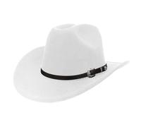 Sombrero de vaquero genérico nuevo sombrero de vaquero recto estilo británico Fedora Top plano negro sombrero de alta forma estilo europeo y americano sombrero (WH1, M)