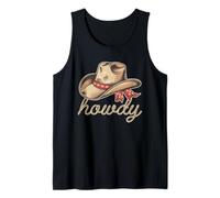 Sombrero de vaquero Howdy con diseño de estilo rústico occidental para fanáticos del rodeo Camiseta sin Mangas