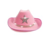 Sombrero de vaquero infantil con estrella brillante para fiestas del oeste, festivales y juegos al aire libre, ideal para niñas y niños de 4 a 10 años, material suave y ajustable (4-10 Years)