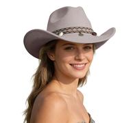 Sombrero de vaquero occidental de ala ancha de estilo ranchero, ideal para aventuras al aire libre, equitación y moda campestre., gris, talla única