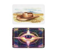 Sombrero de vaquero occidental de colores Tarot Astrología Ojos Decorativos Cubiertas reutilizables para refrigeradores Decoración de vacaciones Imán para lavavajillas 4 x 2.5 pulgadas
