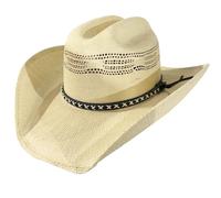 Sombrero de vaquero occidental vintage for hombre, hecho a mano, tejido paja, for playa, for caballero, estilo vaquera, jazz Para festivales(Beige)