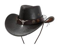 Sombrero de vaquero occidental vintage unisex for exteriores, gorra jazz vaquera for caballero Para festivales(Dark brown)