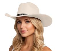 Sombrero de vaquero para hombre, ala ancha, clásica, curva, lana, 03#_light yellow, Talla única