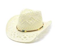 Sombrero de vaquero para mujer, ala ancha, sombrero de paja occidental, sombrero de verano, disfraz de vaquera, sombrero para el sol tejido transpirable con correa para la barbilla, ligero verano