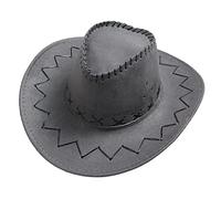 Sombrero de vaquero para mujer, de verano, moldeable, de ala ancha, sombrero de paja, étnico ligero, 03#_gris, Talla única