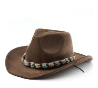 Sombrero de vaquero para mujer, sombrero de vaquera, sombrero del oeste, elegante, ala ancha, disfraz negro, carnaval, sombreros de vaquero, sombrero de cuero, sombrero de carnaval mediano
