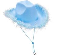 Sombrero de vaquero para mujer, sombrero de vaquero occidental, sombrero azul envolvente, sombrero de vaquero azul, películas occidentales