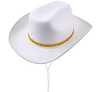 Sombrero de vaquero para vacaciones, estilo casual, discoteca, sorpresa, para niñas, niños, para carnaval, festival de música, vaquera, color marrón, blanco, Talla única