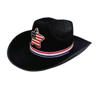 Sombrero de vaquero, Patriótico 4 o July Flag Hat, Wide Brim Cinco Puntos Estrella Western Costume Accessory for Party, Desfile, Festival, BBQ, Evento al aire libre, Unisex Country Style, Summer