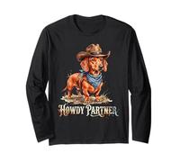 Sombrero de Vaquero Perro Salchicha Howdy Western Wiener Perro Divertido Manga Larga