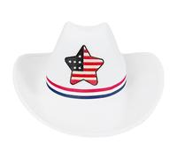 Sombrero de vaquero, sombrero de vaquero para hombre,Bandera patriótica Cowgirl 4th de julio Hat | Accesorio para disfraces de estrella de cinco puntos BRIM Classic para un desfile de fiesta unisex