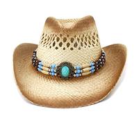 Sombrero de vaquero unisex con ganchillo, anti UV, para fiesta de protección con tapa de color turquesa con color degradado grande, para mujeres, hombres, mujeres, cosplay, fiesta, grandes sombreros