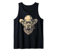 Sombrero de Vaquero Vintage de Cane Corso para Perro, Bandana Retro Occidental Camiseta sin Mangas