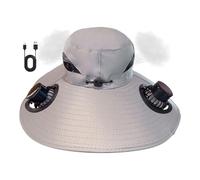 Sombrero de Ventilador de energía Solar, Ancho de Borde, protección UV, Equipo Deportivo al Aire Libre para Mujeres y Hombres Durante Las Vacaciones, Senderismo, Camping, Aventuras de Viaje