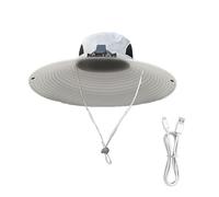 Sombrero De Ventilador De Energía Solar - Gorra De A Borde Grande - USB Recargable Ventilador Solar Sombrero De Protección UV Tapa De Ocio para Camping En La Playa Ra