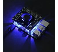 Sombrero de ventilador de refrigeración activo para Raspberry Pi 5 4B 3B+ con diseño único de altura y diseño GPIO claro para soportar una refrigeración y desarrollo eficientes (azul A)