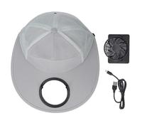 Sombrero de ventilador solar, sombrilla recargable por USB, gorra con visera, senderismo al aire libre, Camping, pesca, gris claro