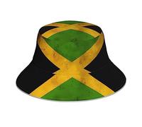 Sombrero de verano con la bandera vieja de Jamaica, plegable, para senderismo, camping, pesca, color negro, talla única