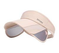 Sombrero de verano con visera de sol, gorra de golf ajustable para mujer con ala retráctil, protección UV para la playa/tenis - beige - Large