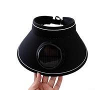 Sombrero de verano de ala ancha con ventiladores integrados para una protección UV eficaz durante actividades y aventuras al aire libre (sombrero de caramelo negro)