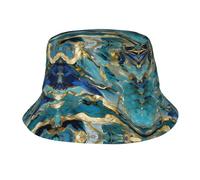 Sombrero De Verano Mármol Al Óleo De Color Verde Azulado Azurita Y Oro