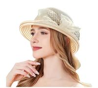 Sombrero de verano para mujer con ala ancha de hojas para despedida de soltera, protección solar para viajes a la playa, elegante protección para días calurosos, beige, Talla única