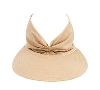 Sombrero de verano para mujer, parte superior hueca, elástico, visera para el sol, gorra de béisbol, gorras para correr, beige, Talla única