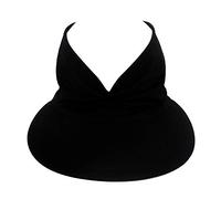 Sombrero de verano para mujer, parte superior hueca, elástico, visera para el sol, gorra de béisbol, gorras para correr, Negro, Talla única