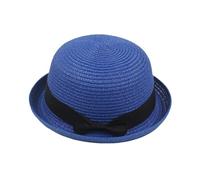 Sombrero de Vestir para Mujer, Sombrero de Ducha Nupcial con Flores de Ancha, Sombrero de Playa (Blue, 头围57cm)