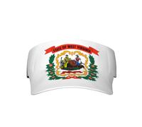Sombrero de visera con estampado de la bandera de Virginia Occidental, unisex, para mujeres y hombres, para deportes al aire libre, playa, casual, color negro