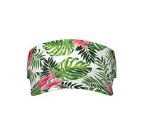 Sombrero de visera solar con estampado de hojas tropicales para mujeres y hombres, gorra deportiva, sombreros de tenis ajustables con banda para el sudor, Hojas tropicales, talla nica