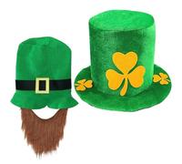 Sombrero del día de San Patricio con,Gorra San Patricio Verde de Terciopelo Sombrero de Trébol Accesorios Fiesta San Patricio Suministros de Fiesta del Día de San Patricio para Hombres y Mujeres