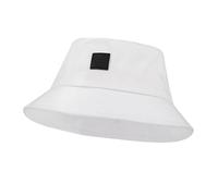 Sombrero del Pescador Algodón Plegable Bucket Hat Al Aire Libre Visera para Senderismo Camping y Playa 56-58 cm Blanco