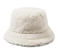 Sombrero del Pescador de Felpa Piel Sintética Encantador Gorro de Pescador Suave y Esponjoso Manténgase Abrigado en Invierno Sombrero de Pesca para Mujeres Parejas (Blanco)
