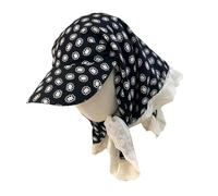 Sombrero deportivo de ala ancha para uso al aire libre, casual, senderismo, correr, novio, pañuelo de sol, turbante de poliéster transpirable, Negro, Talla única