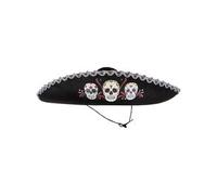 Funidelia | Sombrero de mariachi para hombre Calavera mexicana, Día de los muertos, Terror - Accesorios para adultos, accesorio para disfraz - Negro
