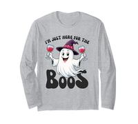 Sombrero Divertido de Brujas Fantasma con Texto en inglés I'm Just Here for The Boos Manga Larga
