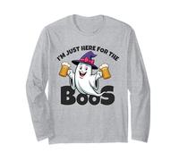 Sombrero Divertido de Brujas Fantasma con Texto en inglés I'm Just Here for The Boos Manga Larga