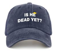 Sombrero divertido para papá con texto en inglés "Is He Dead Yet Hat", Azul marino, talla única