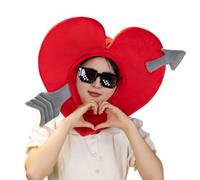 Sombrero en forma de corazón, Headgear en forma de corazón,Cable de dibujos animados de forma de corazón | Rendimiento Foto accesorios Decoración de fiesta, pañales de traje de traje de