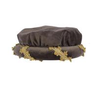 Sombrero enrollado medieval - Capó de terciopelo 59 cm 8 cm, gorro dorado adornado, tocado de estilo vintage para artistas de escena, accesorio de disfraz de máscara elegante juego de rol profes