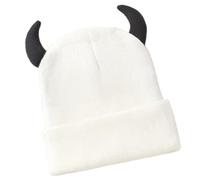 Sombrero entrelazado ventilado a prueba de congelación, plan de oscilación de oreja apto para la ciudad, diseño de agujero de ganchillo a la moda, blanco, Talla única