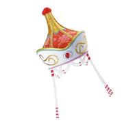 Sombrero étnico mongol de arte popular con diseño bordado, color rojo