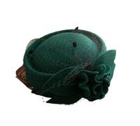Sombrero fascinador de lana, sombrero pastillero fieltro invierno for mujer, iglesia for boda, velo con lazo, fedoras Para Bodas, Fiestas de Té(Color-01)