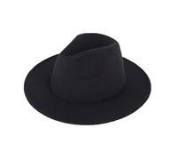 Sombrero Fedora clásico negro de ala ancha para hombre y mujer, sombrero de iglesia 56-58 cm, estilo vintage