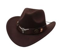 Sombrero Fedora de Metal con Ala para Niños, Estilo Vaquero en Tweed Otoño/Invierno, para 6-8A